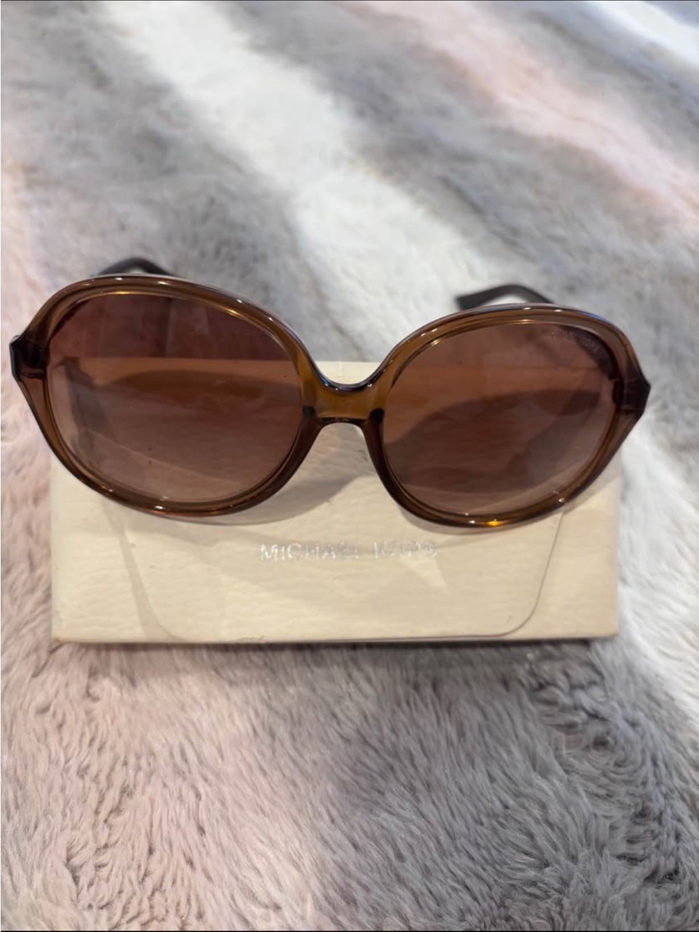 Michael Kors Amber Brown Oval Women's Sunglasses